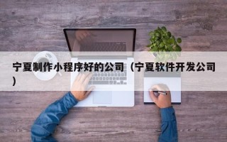 鄂州宁夏制作小程序好的公司（宁夏软件开发公司）